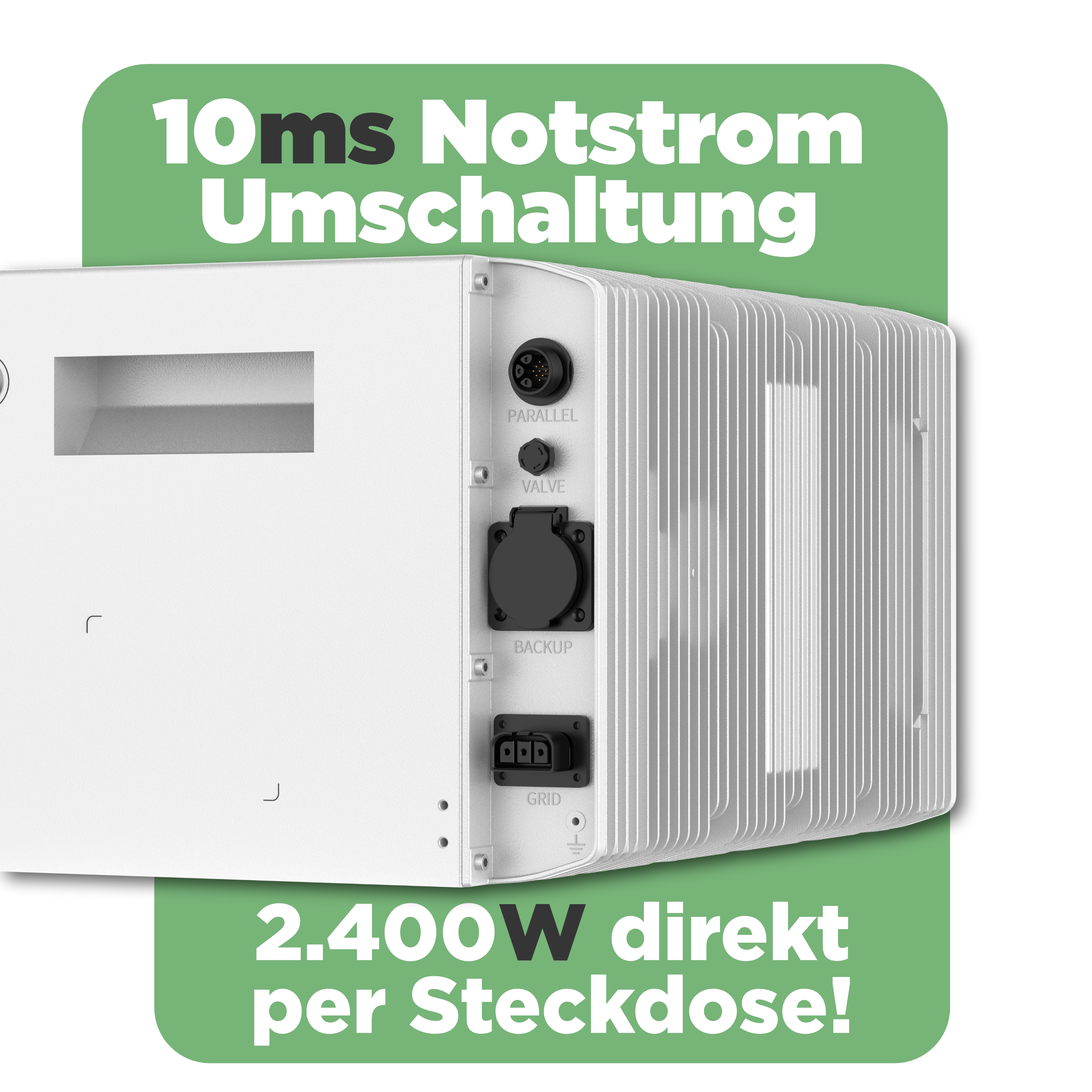 SunEnergyXT 500 PRO — 5 kWh Balkonkraftwerk Speicher mit 2.400W Wechselrichter, 4 MPPT & Notstromfunktion (LFP, erweiterbar auf 30 kWh)