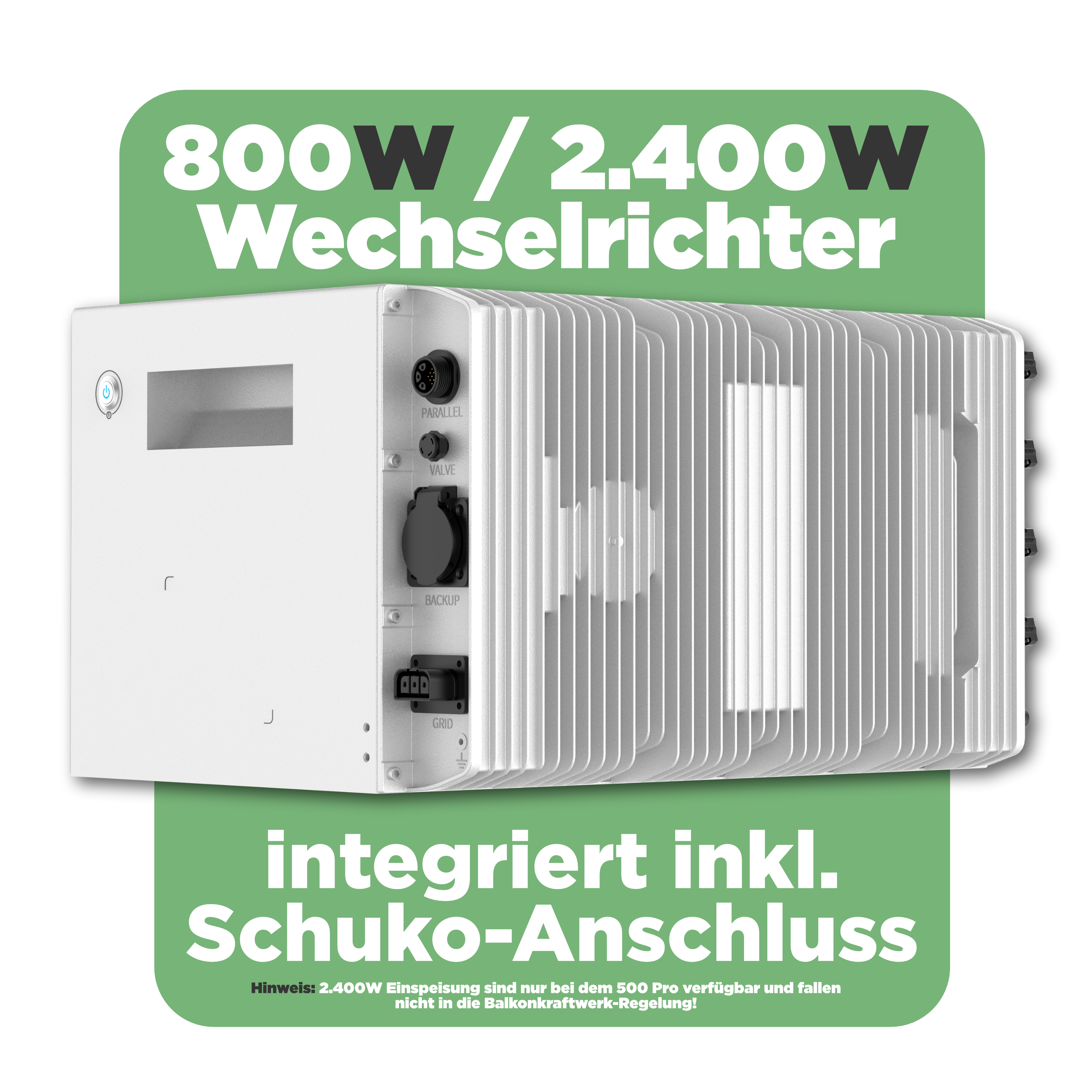 SunEnergyXT 500 PRO — 5 kWh Balkonkraftwerk Speicher mit 2.400W Wechselrichter, 4 MPPT & Notstromfunktion (LFP, erweiterbar auf 30 kWh)