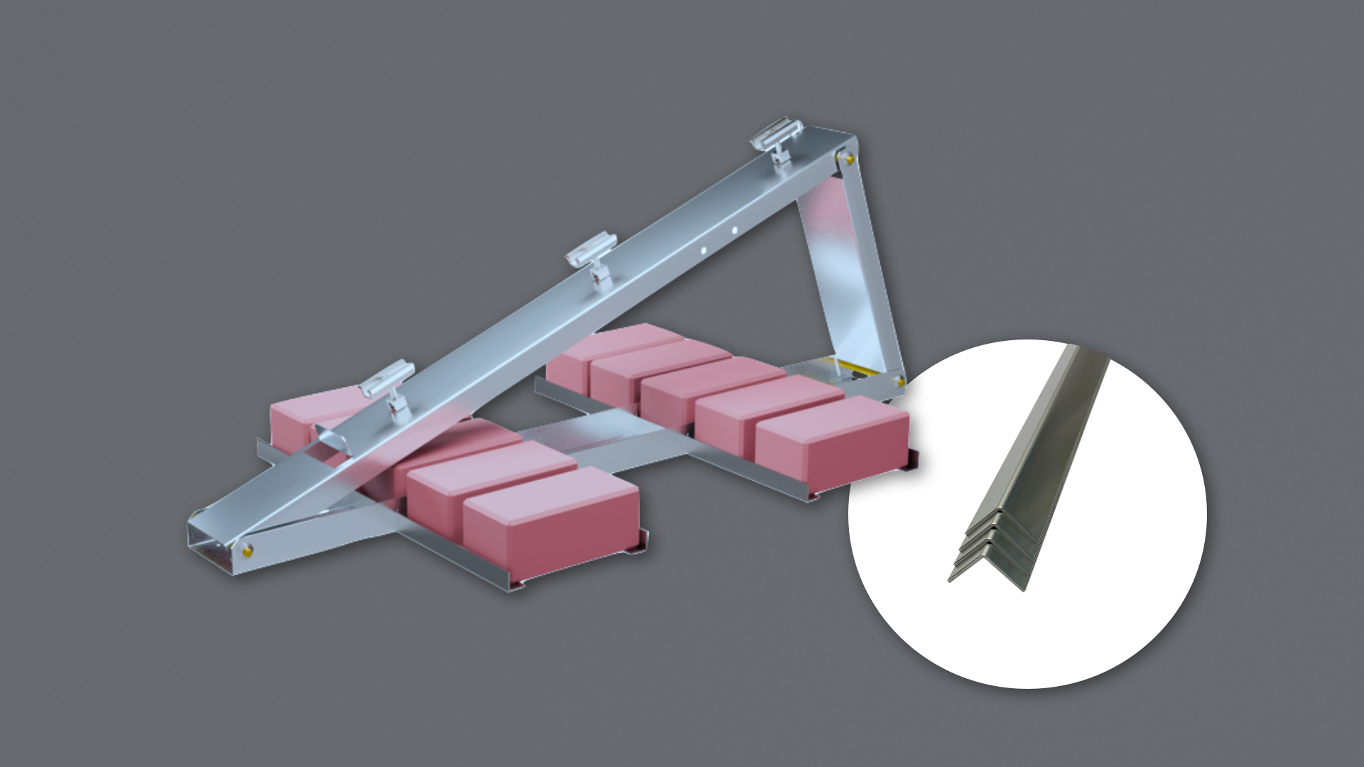 Auflastschienen SET — für Flat-Flex Aufständerung (1 PV Modul)