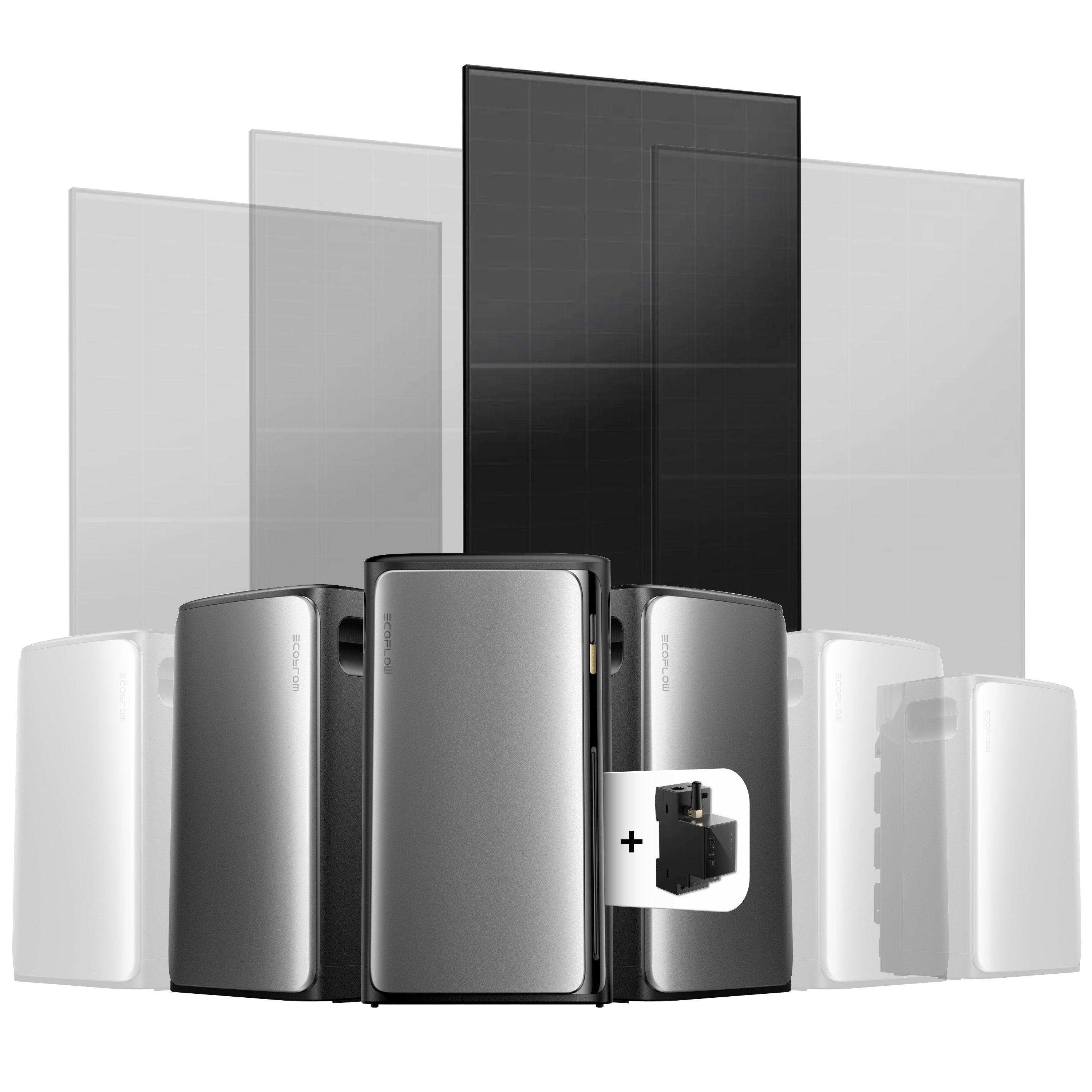 EcoFlow Stream Balkonkraftwerk Set 500 Wp — Stream Ultra / 500 Wp (Full Black) / 1 Modul / 5,76 kWh / mit EcoFlow Smart Meter