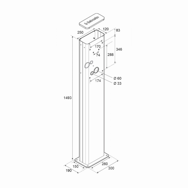 Webasto Standfuß Duo — für zwei Pure/Next Wallboxen