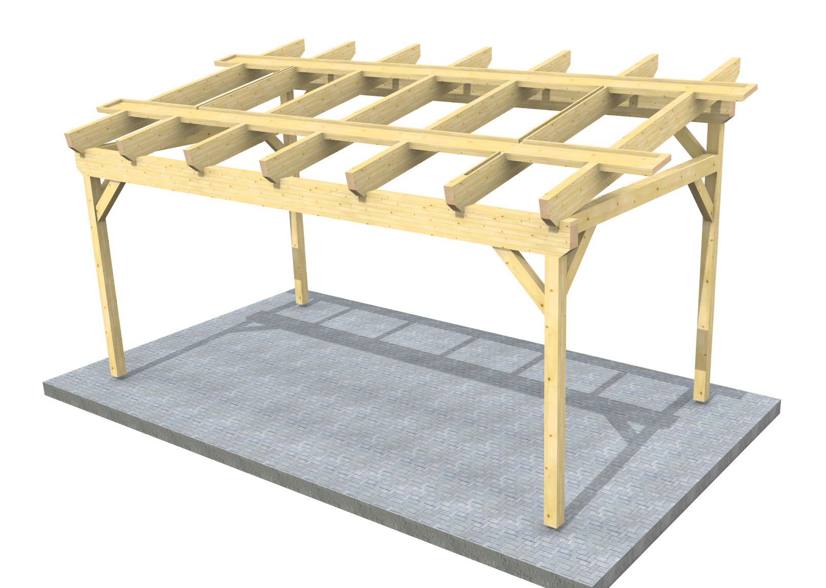 Solarcarport Komplettpaket — Premiumholz / ein Stellplatz (ca. 5 kWp) / 420 Wp Bifacial / 3,5 kWh
