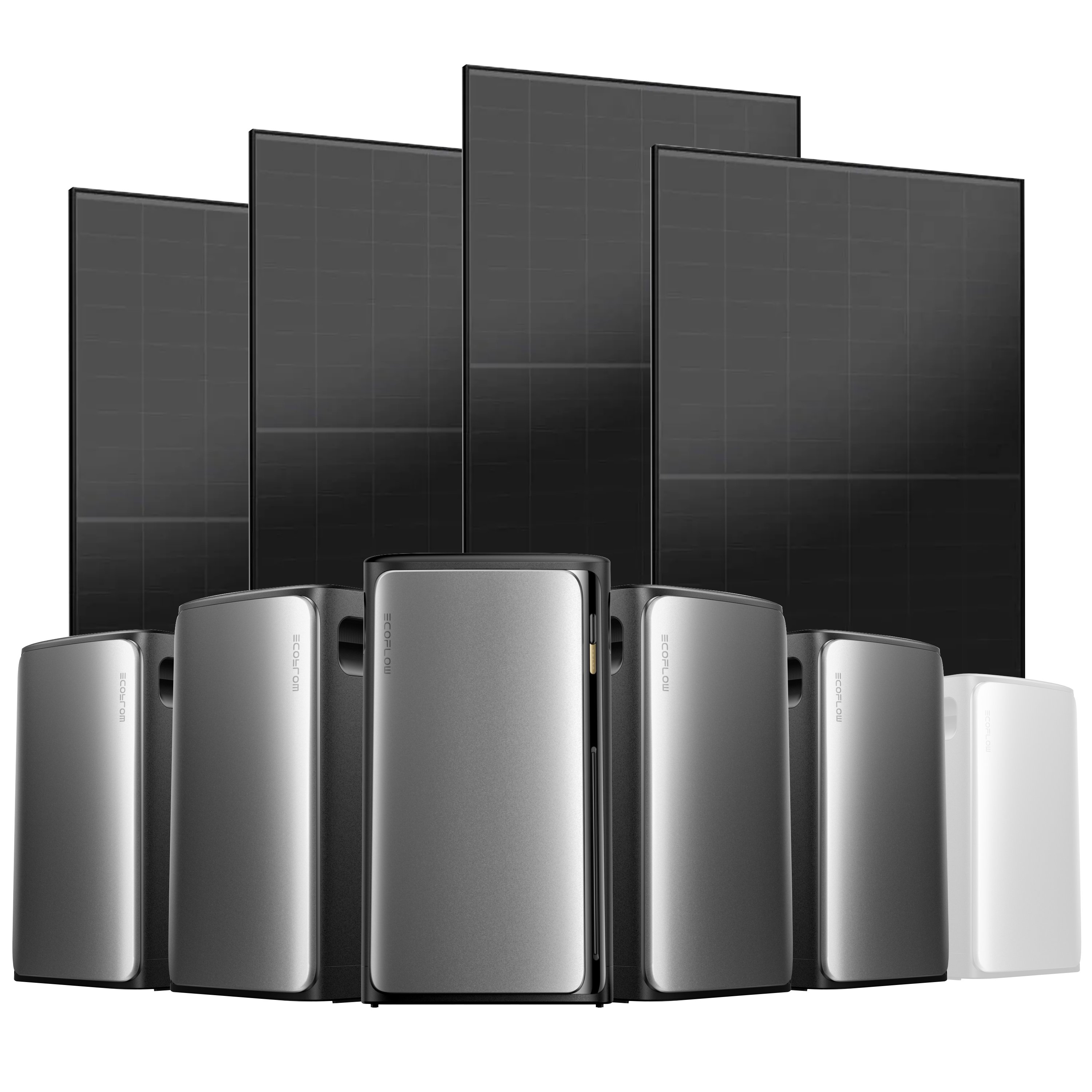 EcoFlow Stream Balkonkraftwerk Set 2000 Wp — Stream Ultra / 500 Wp (Full Black) / 4 Module / 9,6 kWh