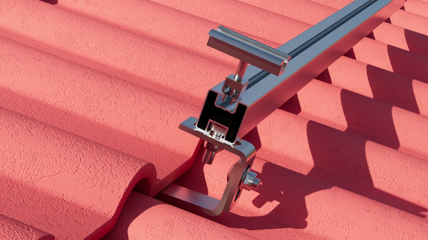 Balkonkraftwerk-Halterung — Schrägdach/Ziegeldach 1x PV-Modul RH 30 mm Balkonkraftwerk-Halterung — Schrägdach/Ziegeldach 1x PV-Modul RH 30 mm