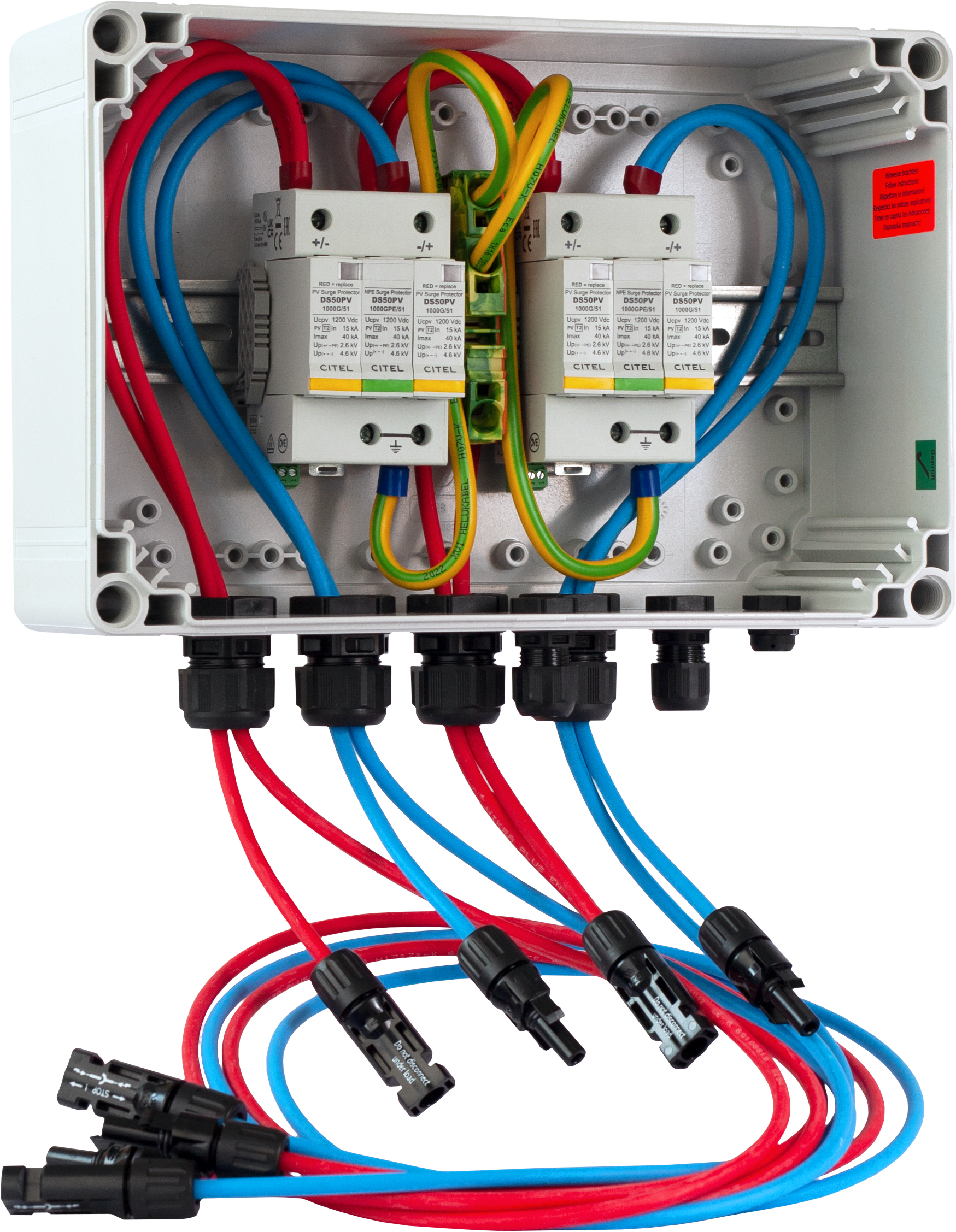CiPlug2-51-1 — Überspannungsschutz: 2x DS50PVS-1000G/51, T2