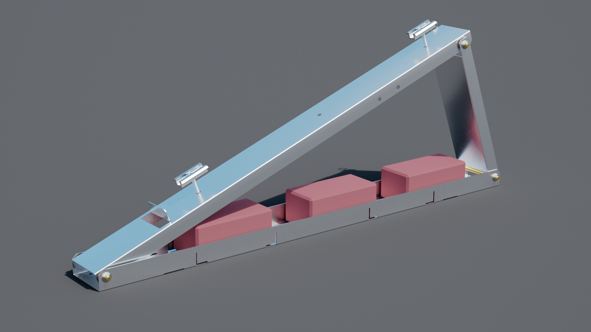 Balkonkraftwerk-Aufständerung — Flachdach  für 1  x PV-Modul RH 30 mm und 35 mm