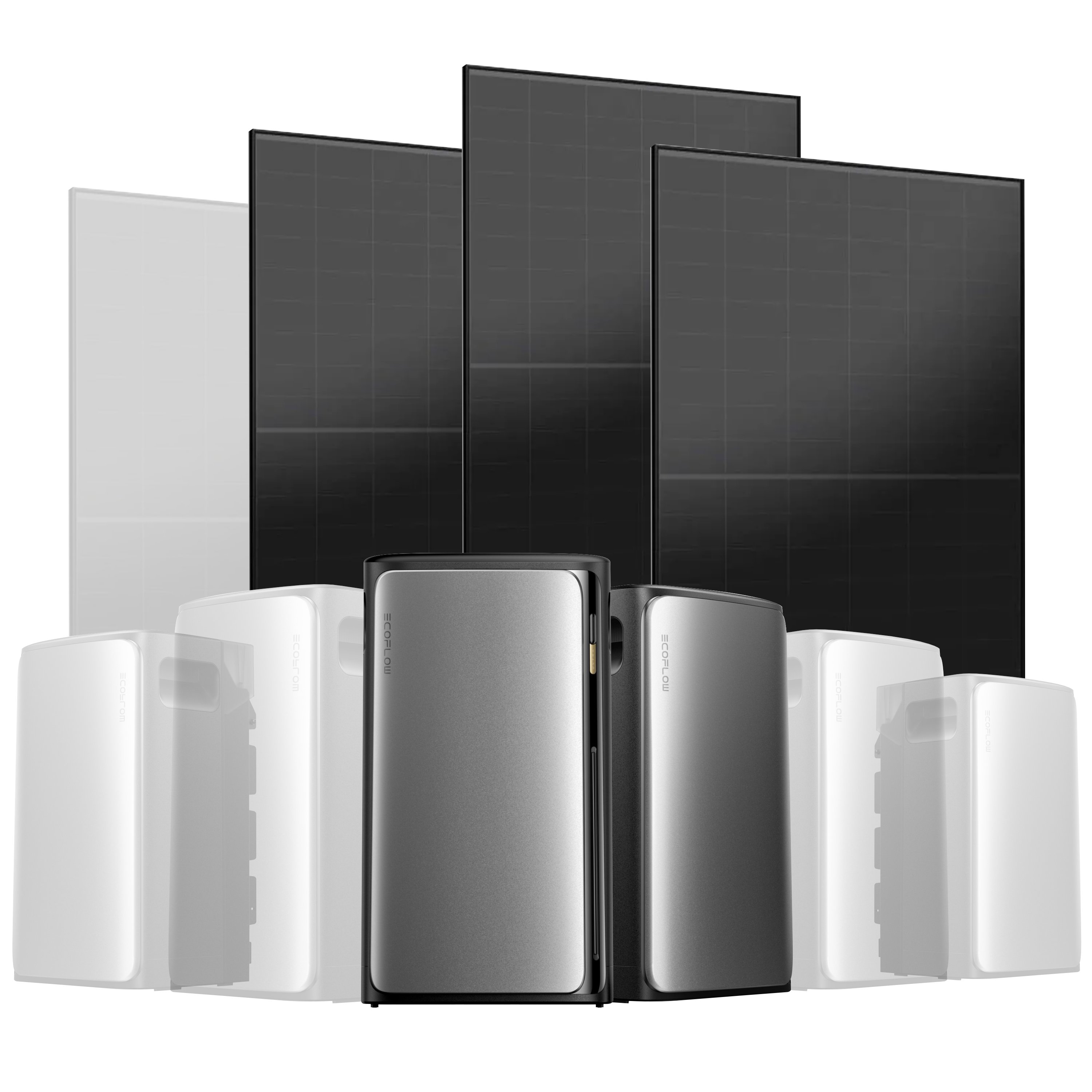 EcoFlow Stream Balkonkraftwerk Set 1500 Wp — Stream Ultra / 500 Wp (Full Black) / 3 Module / 3,84 kWh