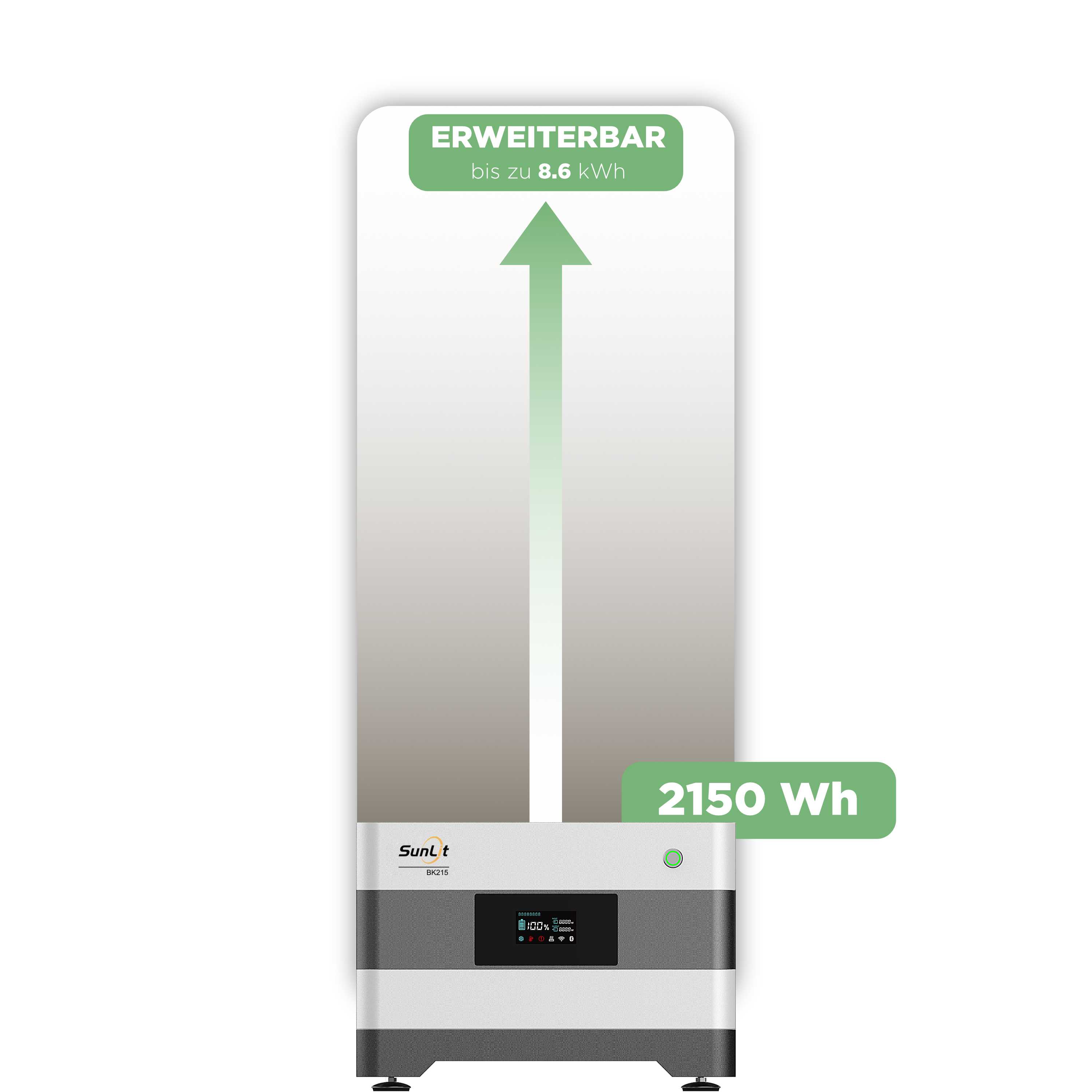 SunLit BK215 — Batteriespeicher für Balkonkraftwerke 2.150 Wh