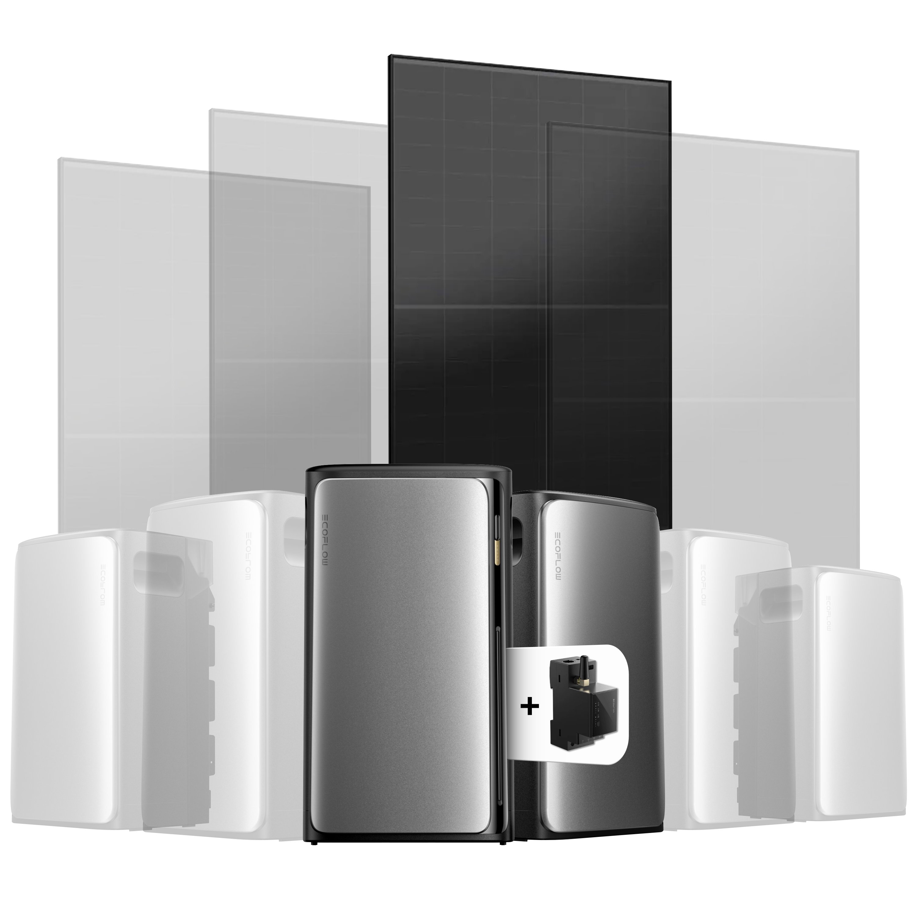 EcoFlow Stream Balkonkraftwerk Set 500 Wp — Stream Ultra / 500 Wp (Full Black) / 1 Modul / 3,84 kWh / mit EcoFlow Smart Meter