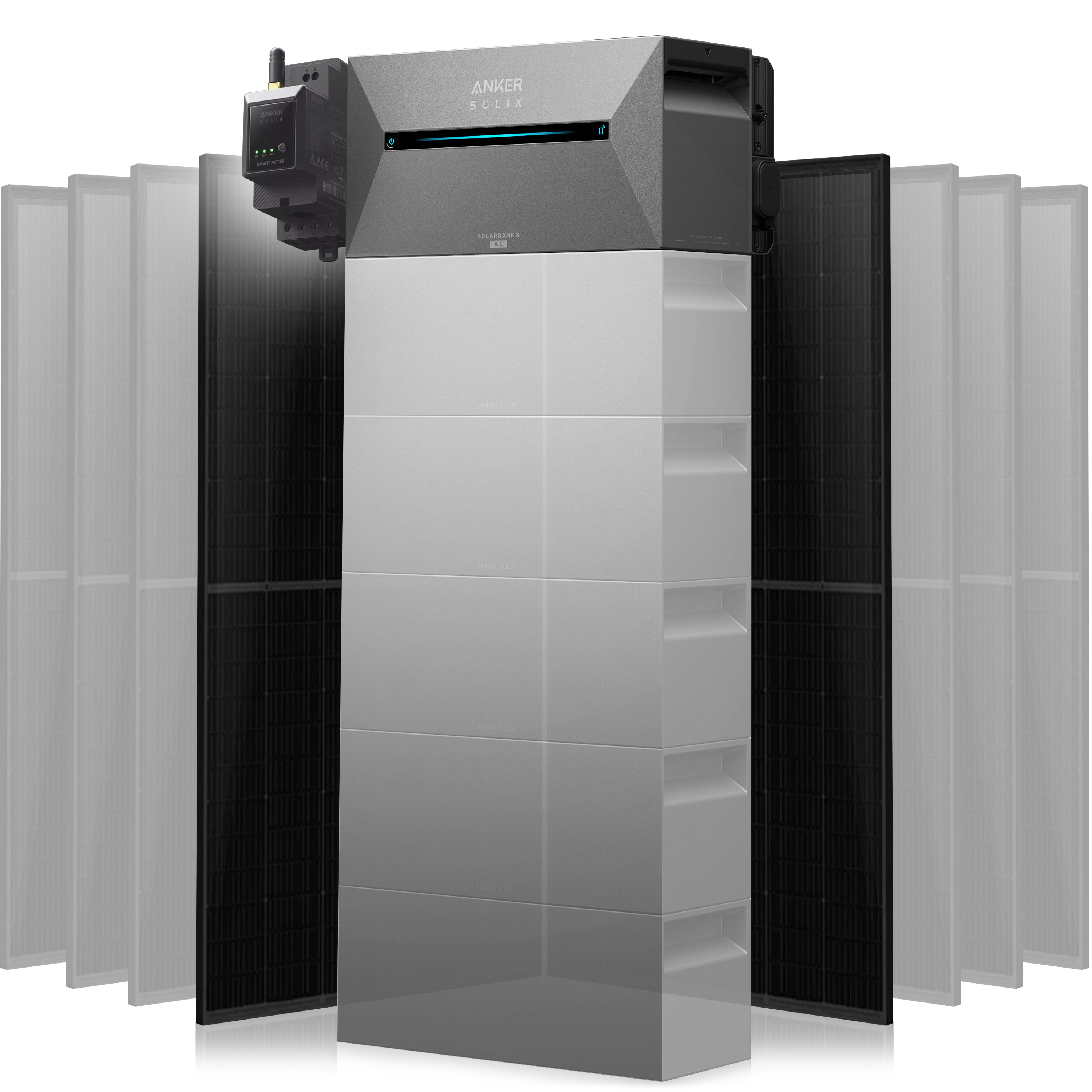 Anker Solix Solarbank 3 Pro Set 1000 Wp — 500 Wp (Full Black) / 2 Module / 2,7 kWh / mit Anker Smart Meter