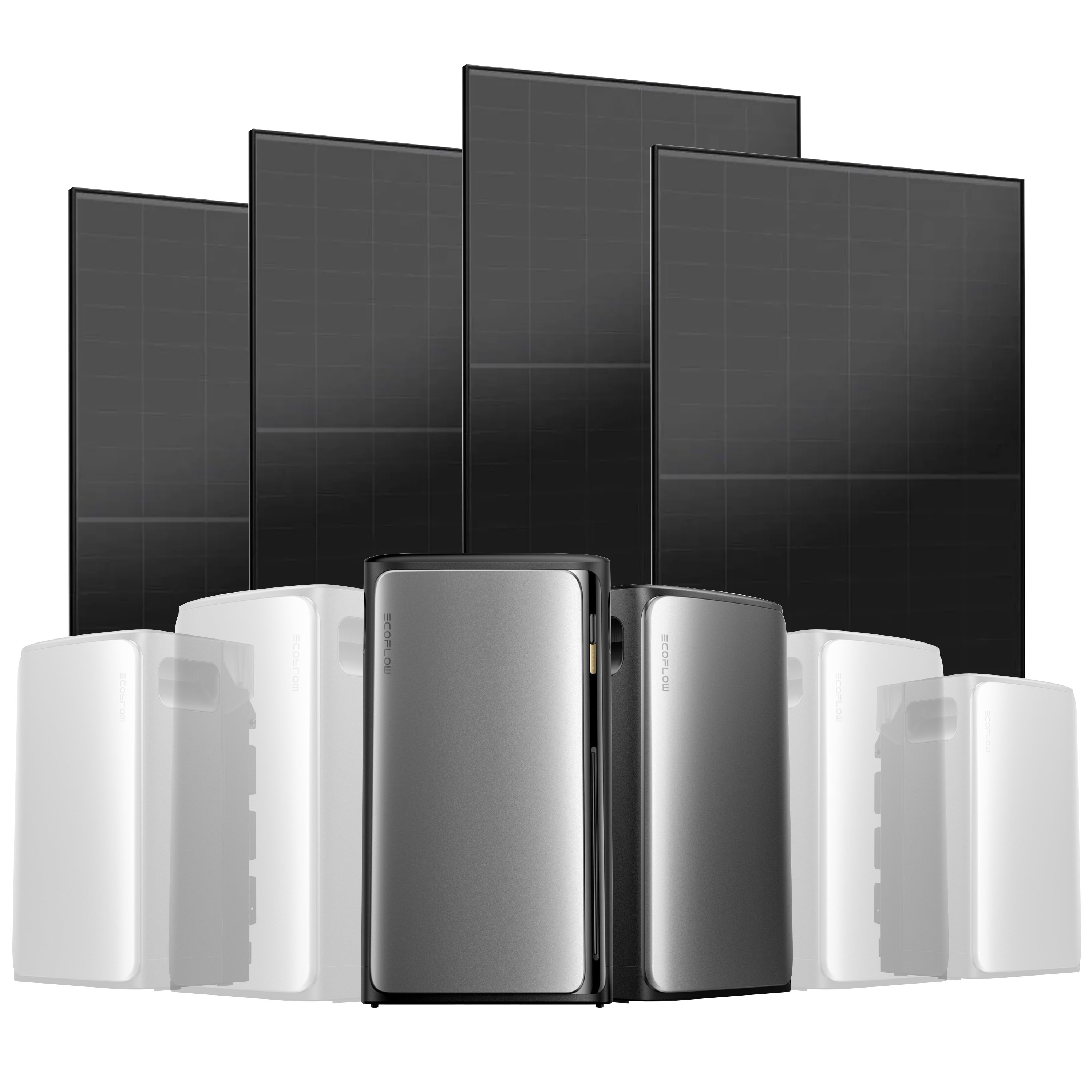 EcoFlow Stream Balkonkraftwerk Set 2000 Wp — Stream Ultra / 500 Wp (Full Black) / 4 Module / 3,84 kWh