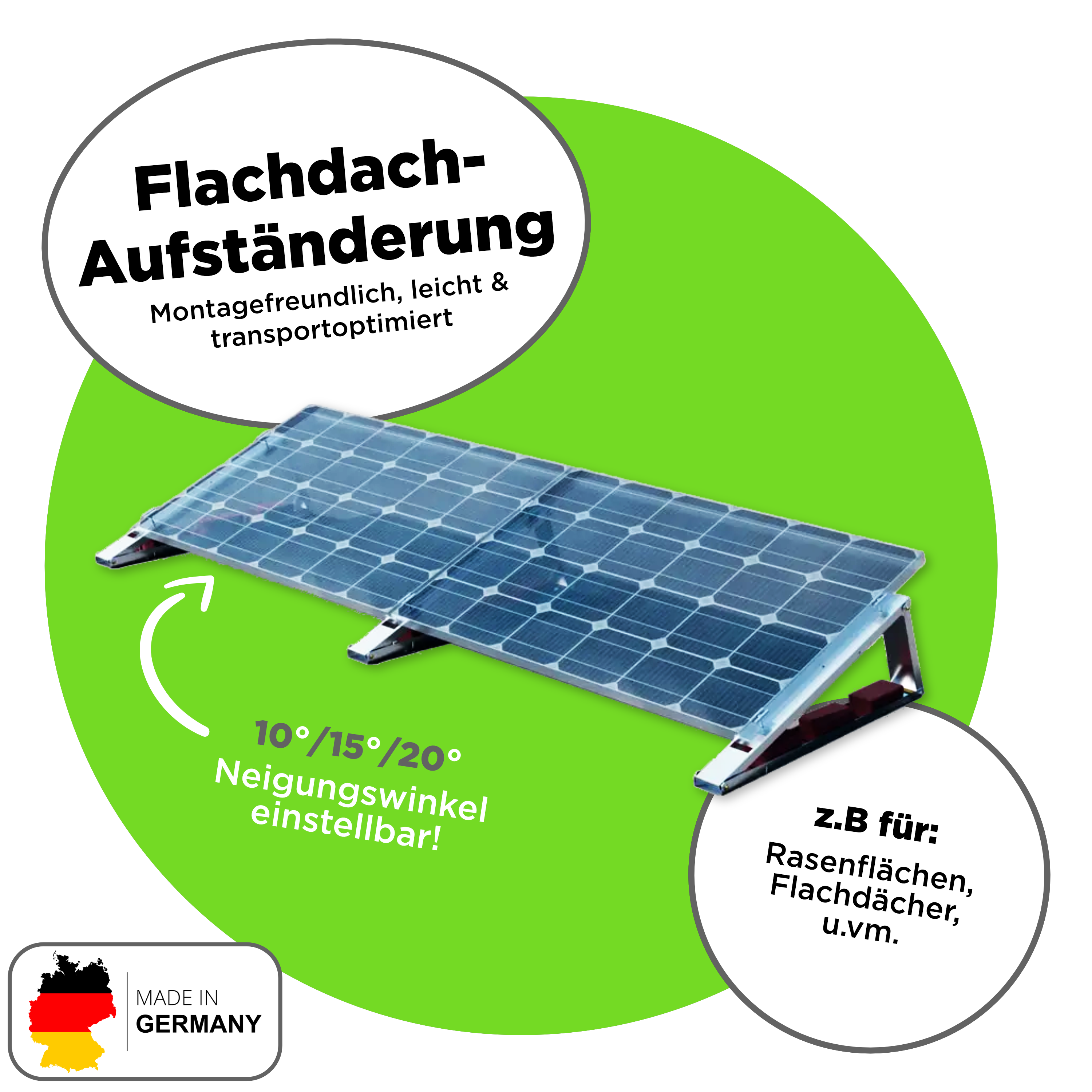 840 Wp Balkonkraftwerk mit 2x Trina Vertex S Modul —  600 W Hoymiles / Flachdach Set / ohne Kabel