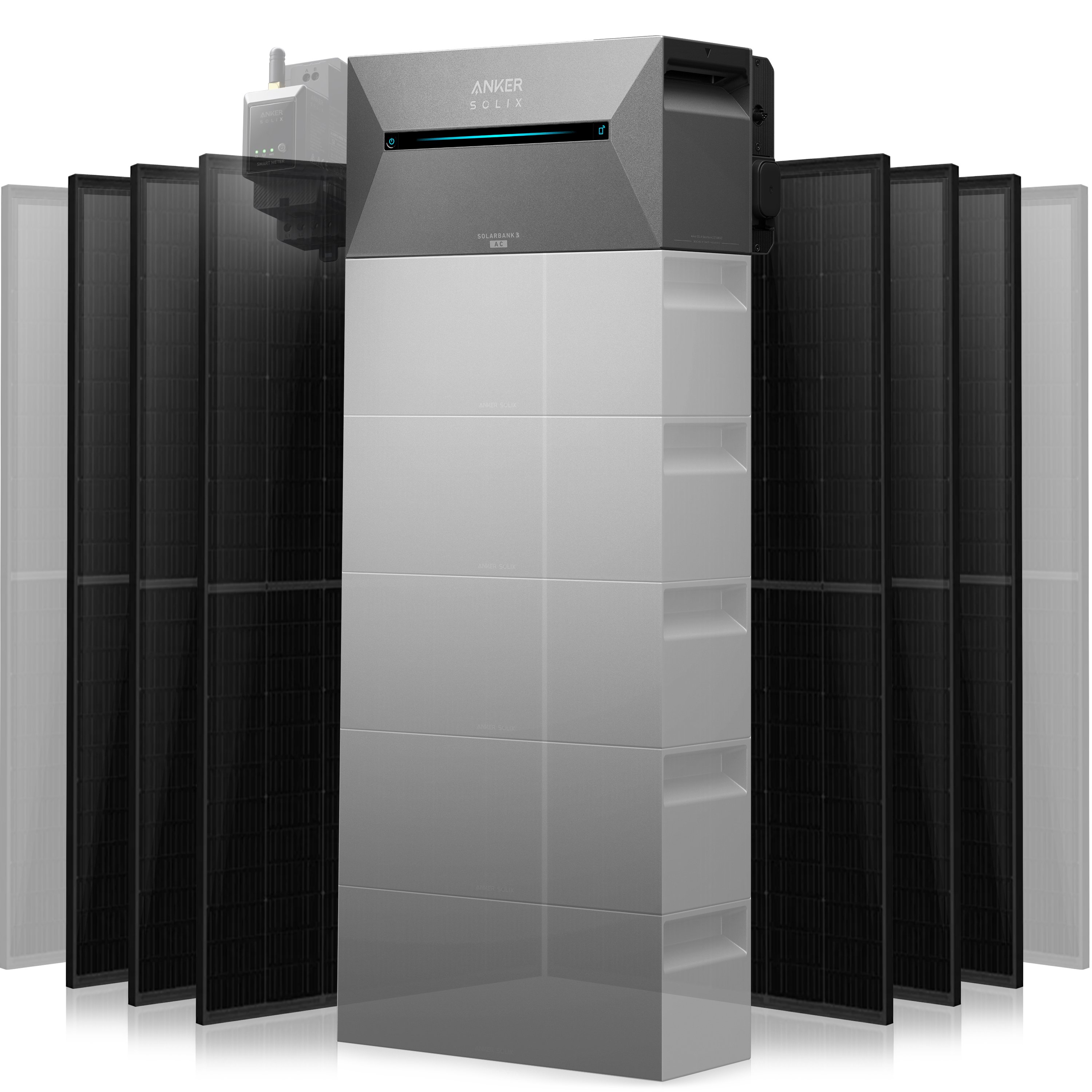 Anker Solix Solarbank 3 Pro Set 3000 Wp — 500 Wp (Full Black) / 6 Module / 2,7 kWh