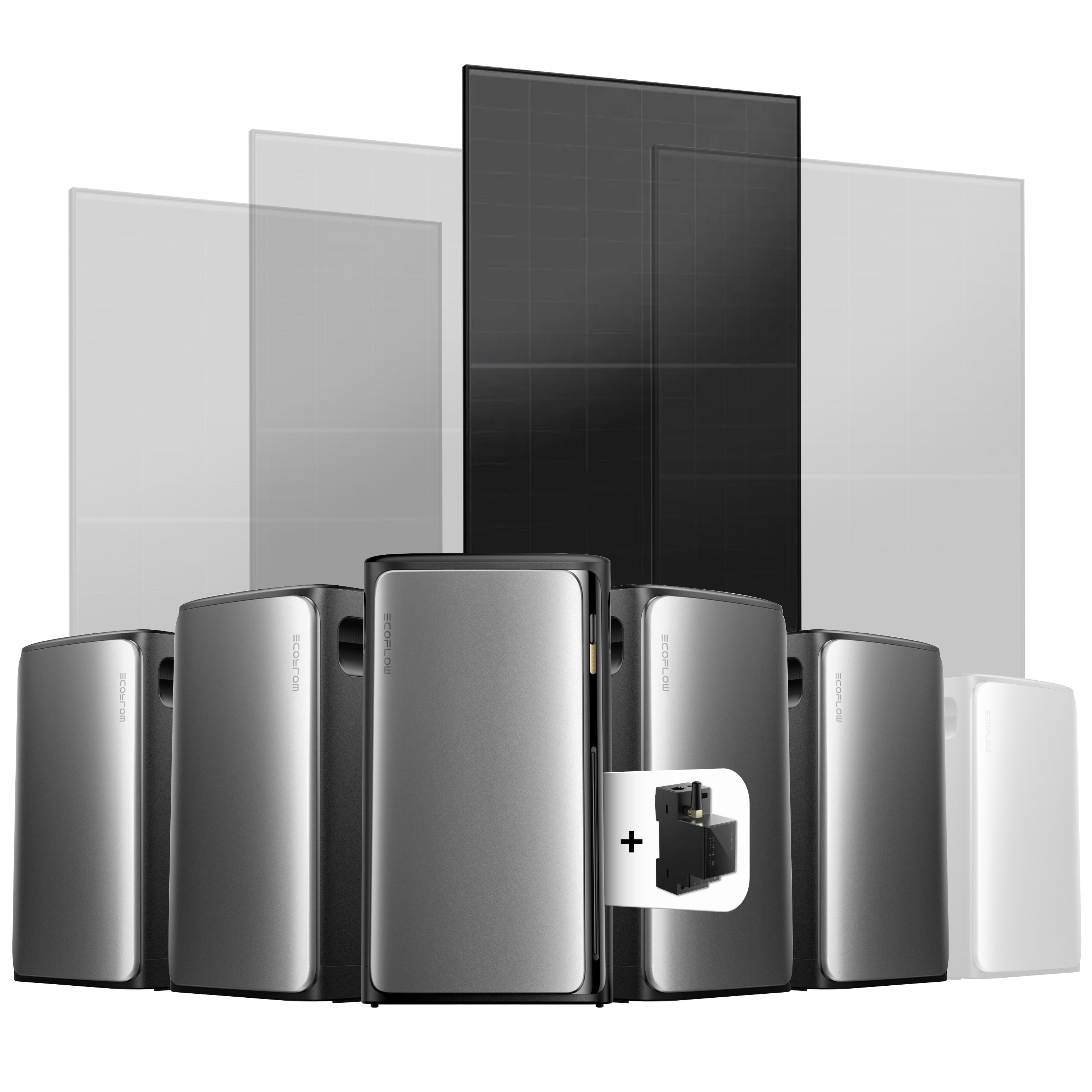 EcoFlow Stream Balkonkraftwerk Set 500 Wp — Stream Ultra / 500 Wp (Full Black) / 1 Modul / 9,6 kWh / mit EcoFlow Smart Meter