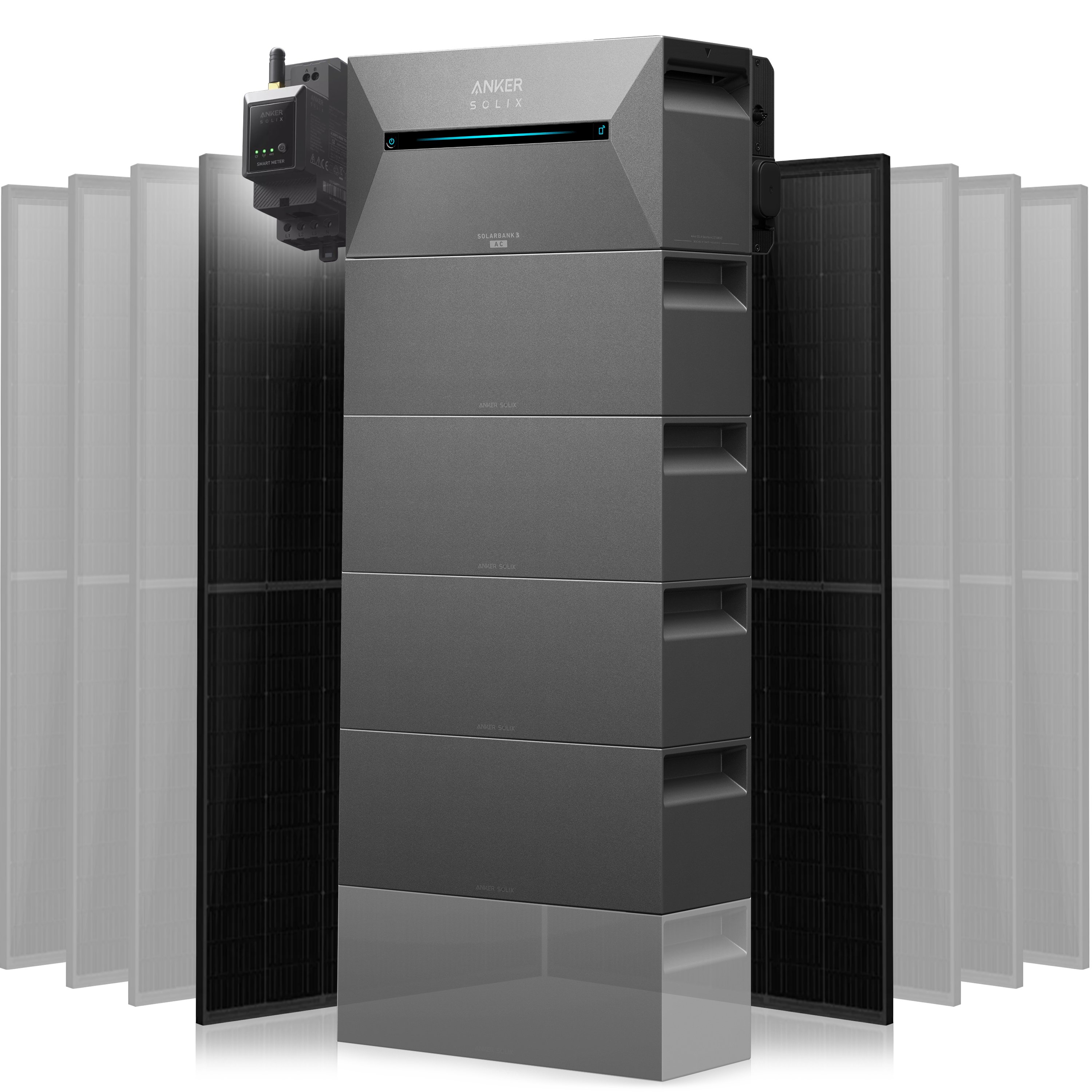 Anker Solix Solarbank 3 Pro Set 1000 Wp — 500 Wp (Full Black) / 2 Module / 13,4 kWh / mit Anker Smart Meter