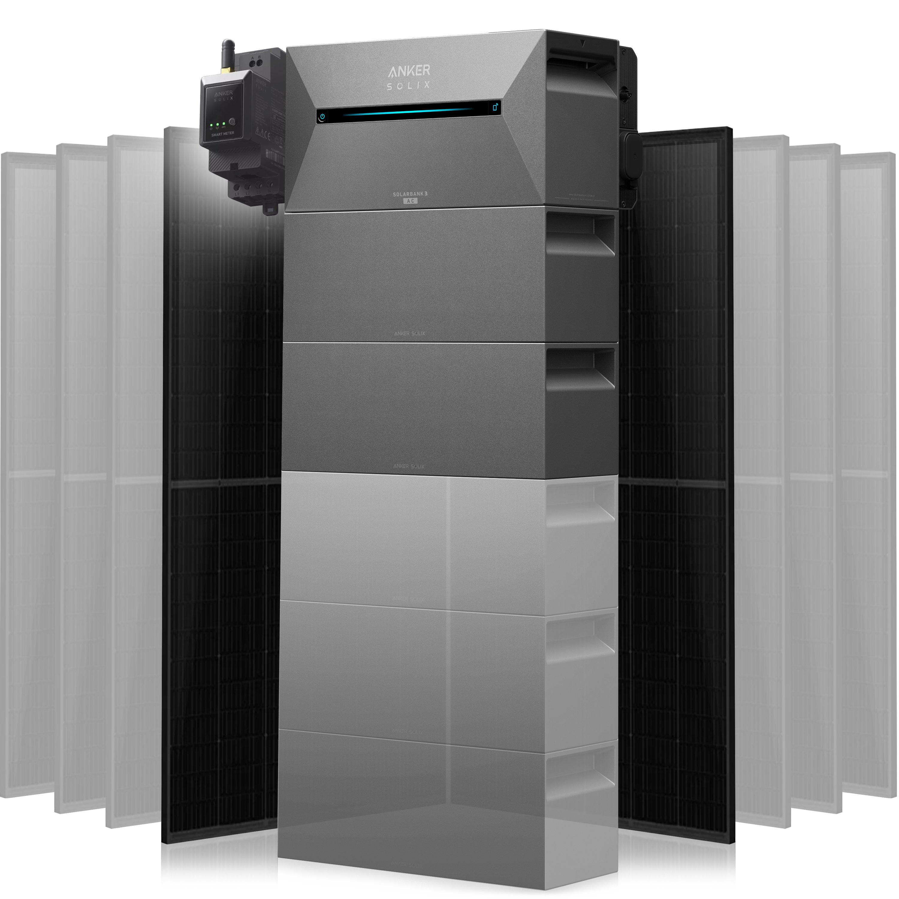 Anker Solix Solarbank 3 Pro Set 1000 Wp — 500 Wp (Full Black) / 2 Module / 8,1 kWh / mit Anker Smart Meter