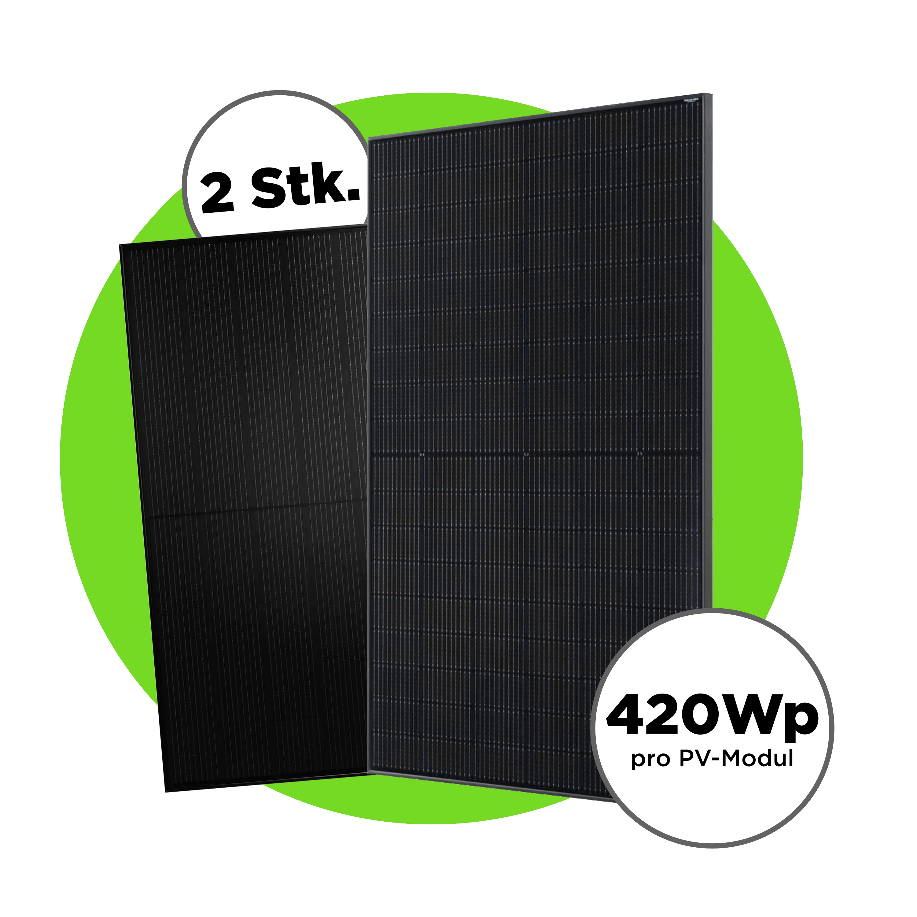 840 Wp Full Black Balkonkraftwerk mit 2x Trina Vertex S Modul —  APsystems EZ1 600 W - 800 W / Ziegeldach Set / ohne Kabel