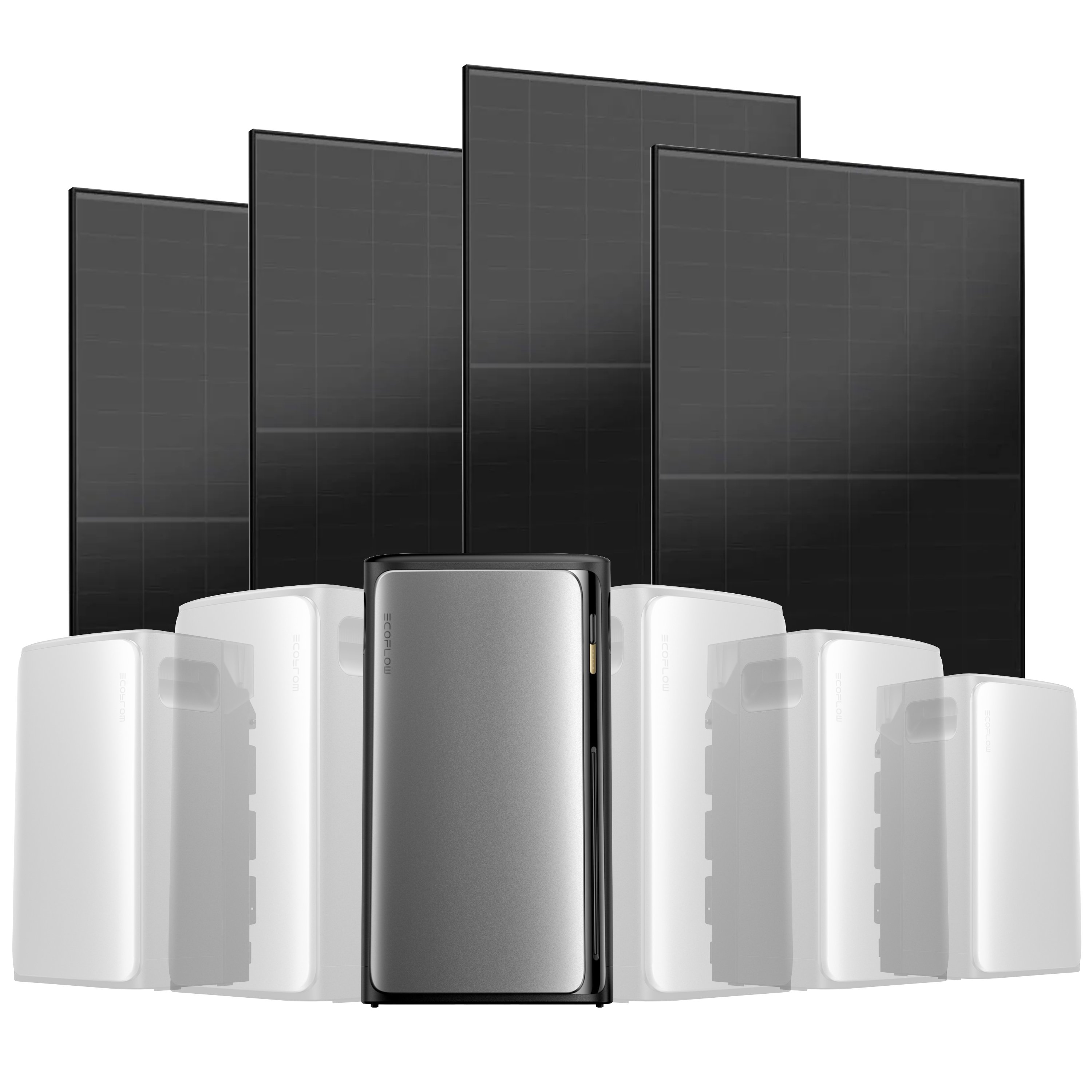 EcoFlow Stream Balkonkraftwerk Set 2000 Wp — Stream Ultra / 500 Wp (Full Black) / 4 Module / 1,92 kWh