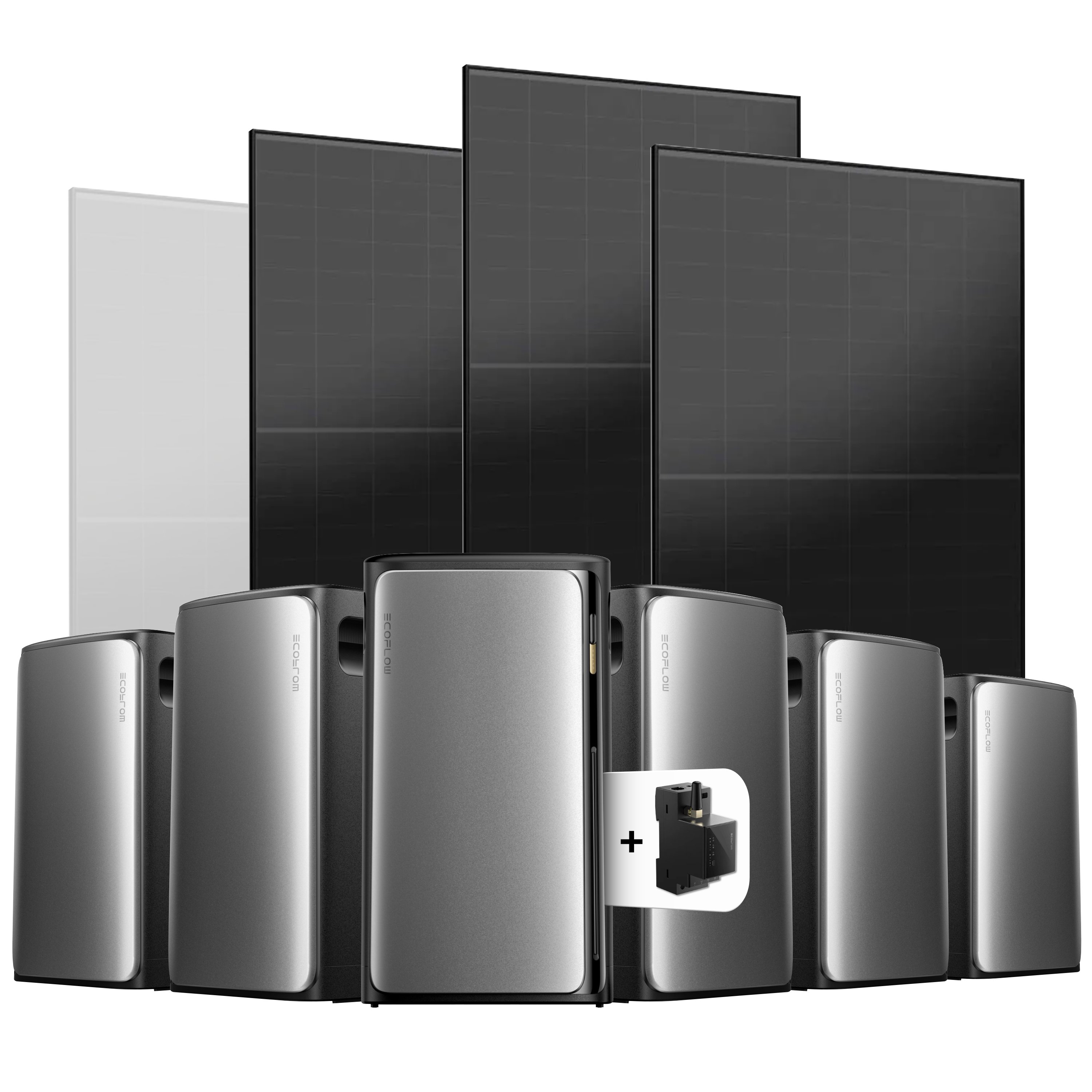 EcoFlow Stream Balkonkraftwerk Set 1500 Wp — Stream Ultra / 500 Wp (Full Black) / 3 Module / 11,52 kWh / mit EcoFlow Smart Meter