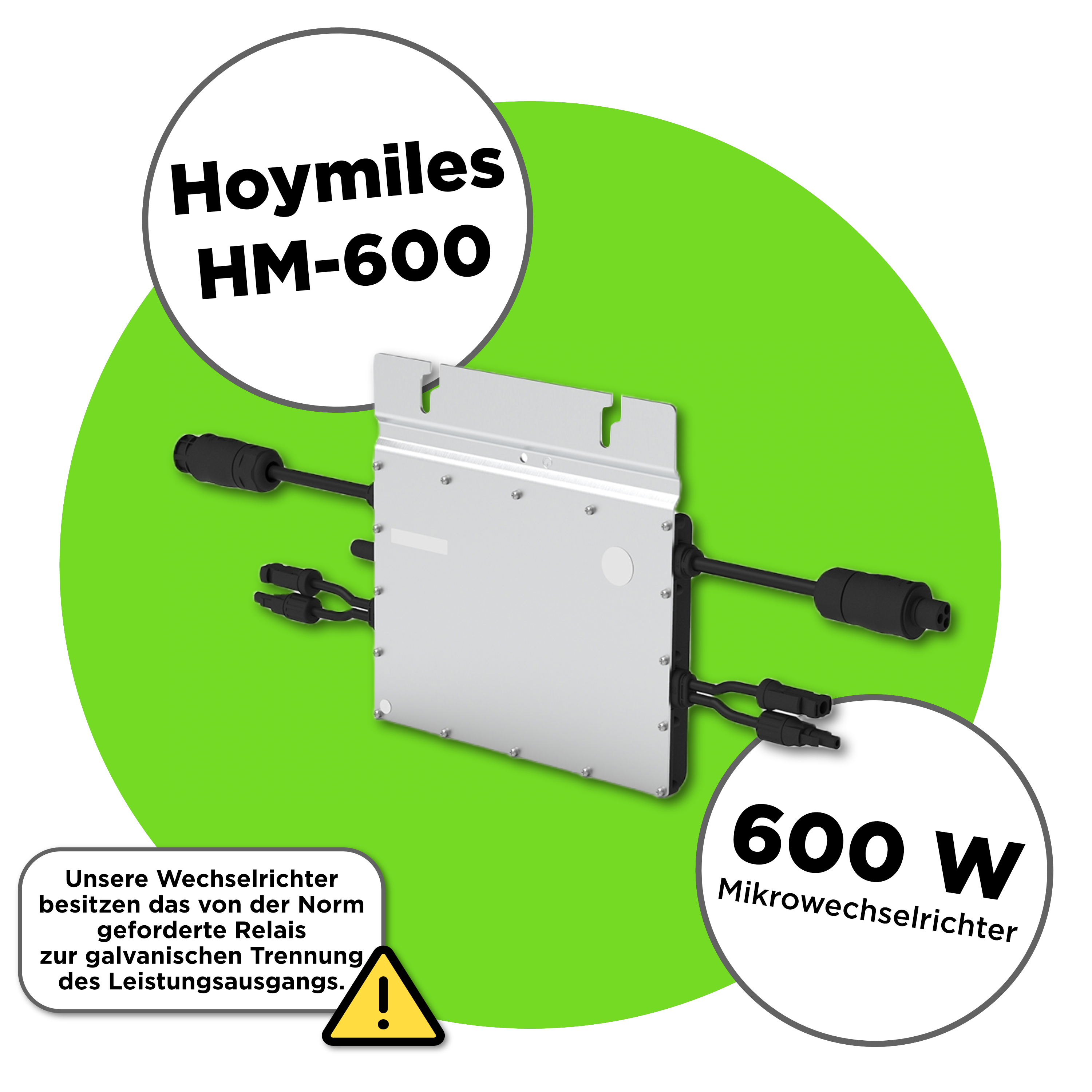 840 Wp Balkonkraftwerk mit 2x Trina Vertex S Modul —  600 W Hoymiles / ohne Unterkonstruktion / 10 m