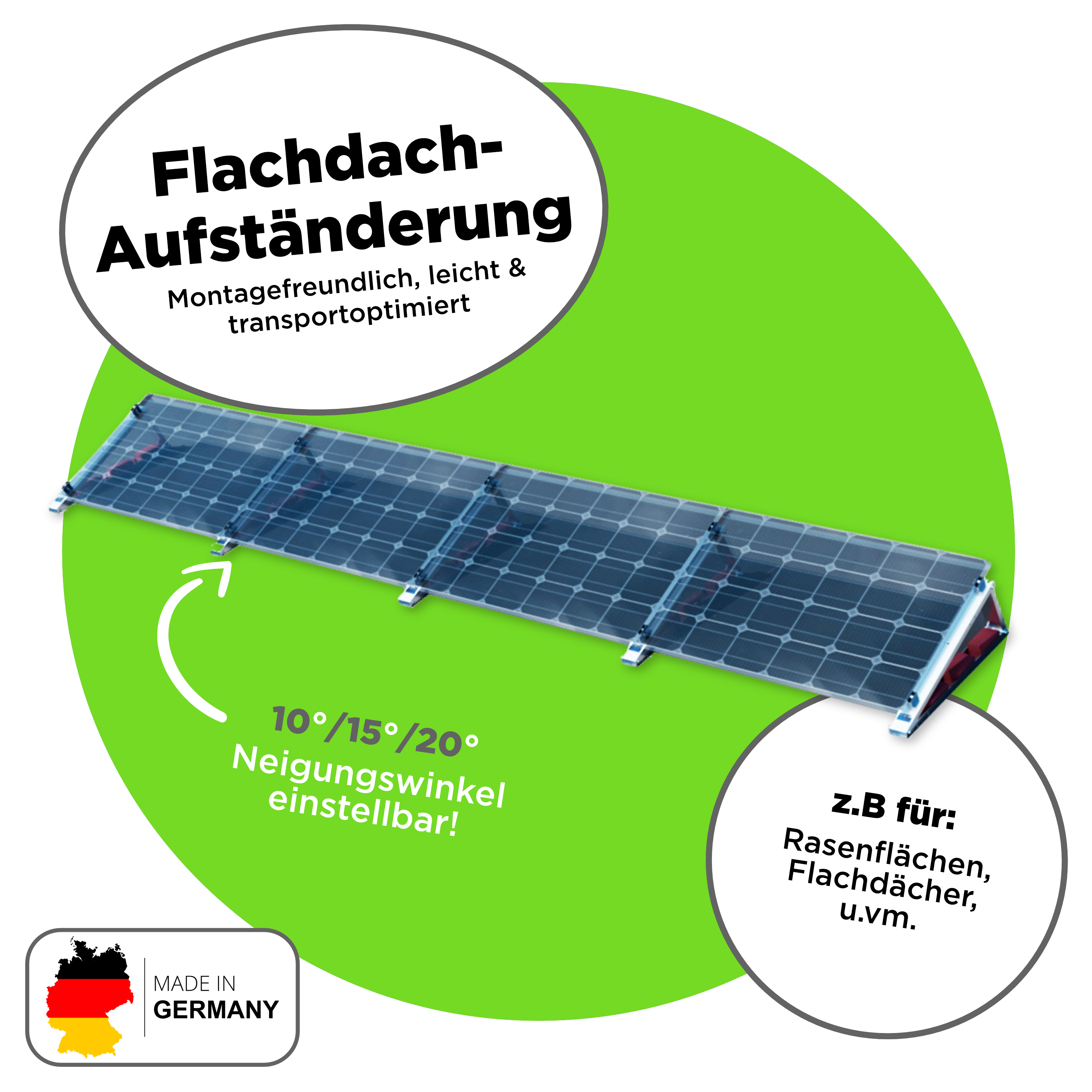 1680 Wp Full Black Balkonkraftwerk mit 4 Modulen — Apsystems 600 W - 800 W / 4er Flachdach Set (4 Module nebeneinander) / 5 m